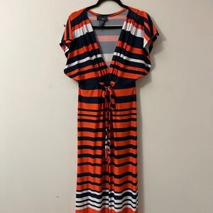 Hyonotik maxi blue and orange dress, size XL.